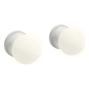 Paire d'appliques murales Cléo 1889 Blanc velours
