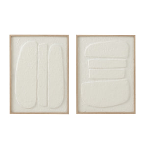 J-Line Tableau Cellules Papier Blanc Assortiment De 2