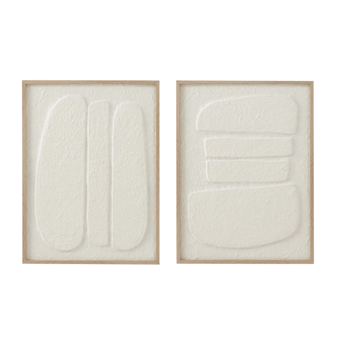 J-Line Tableau Cellules Papier Blanc Assortiment De 2