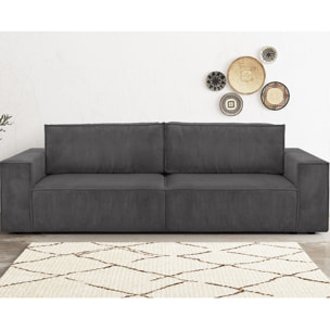 Canapé convertible 3 places en velours côtelé - HARPER