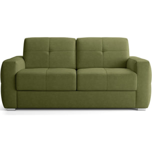 Canapé capitonné convertible 3 places en tissu chenille - ouverture express - CASSIAN