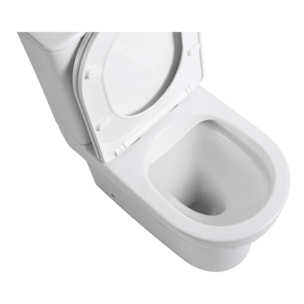 Pack WC A2 + Manguito conector | Inodoro de ceramica | Manguito extensible 150-470mm | WC con Tapa amortiguada | Doble descarga | Salida dual | Alday