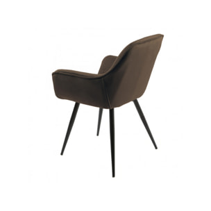 Lot de 2 chaises en velours capitonné avec accoudoirs - PIANA