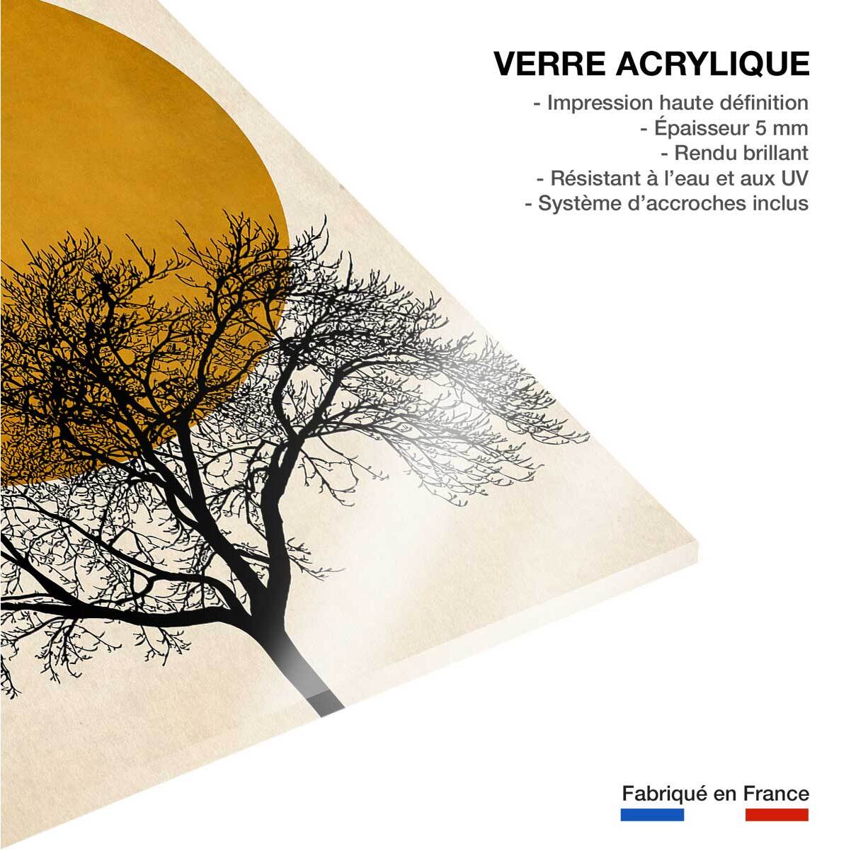 Tableau dessin arbre et sérénité Tableau plexiglas