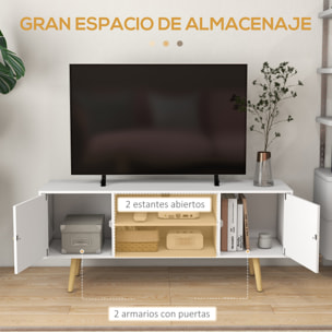 Mueble de TV de Salón con 2 Puertas 2 Estantes para Televisores 55'' 120x34x50cm
