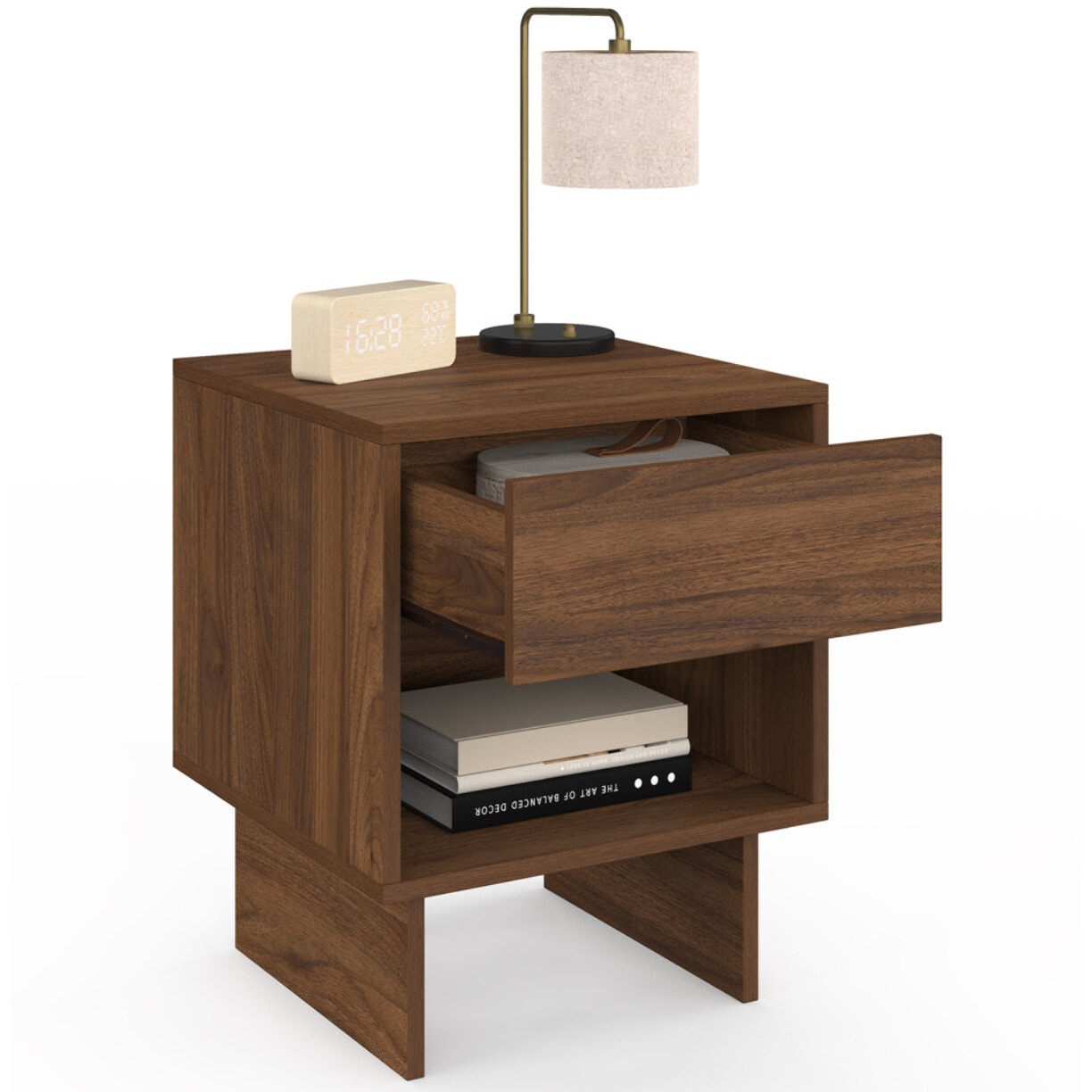 Tables de chevet Yumi effet noyer - lot de 2