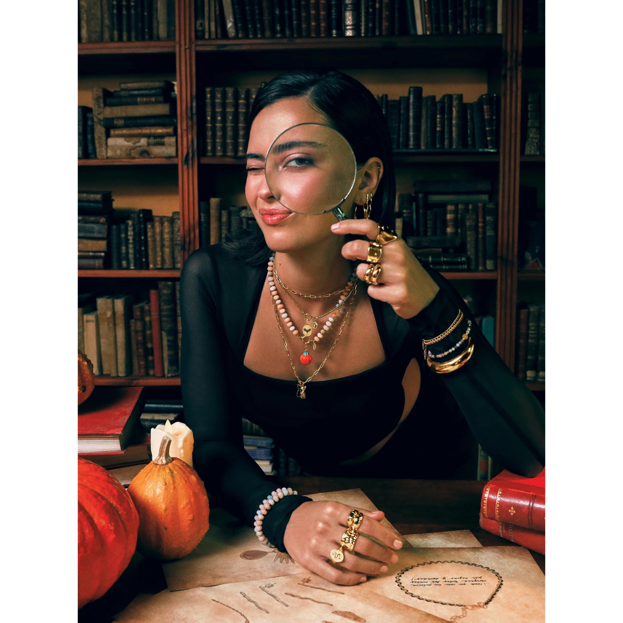 Pulsera Ámbar Stones Acero Baño Oro