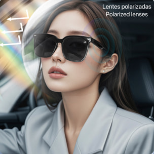 Gafas inteligentes GS01, llamada bluetooth, asistente de voz, control remoto de la cámara.