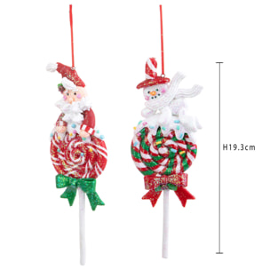 Set di 2 Lollypop sugar - Pezzi 4 - Colore Multicolore - 6,5x19,3Hx1,5cm - Bianchi Dino