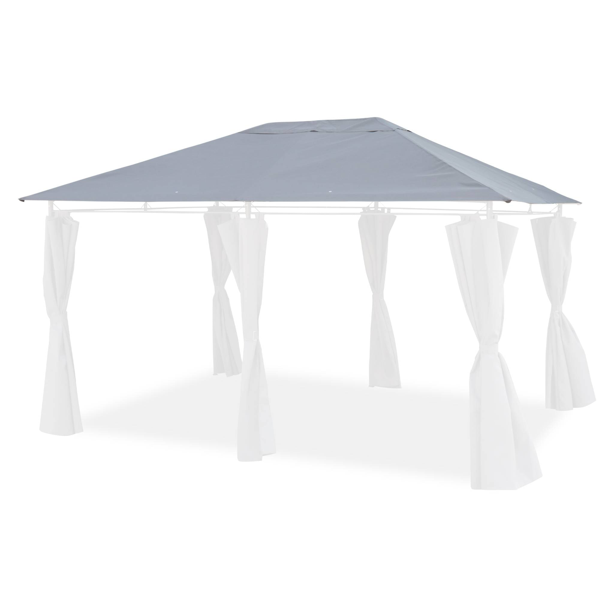 Toile de toit grise pour tonnelle 3x4m Divio - toile de rechange pergola. toile de remplacement