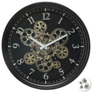 Reloj mecanico color negro D.37CM Pr. 37,5 x Pr. 7 cm