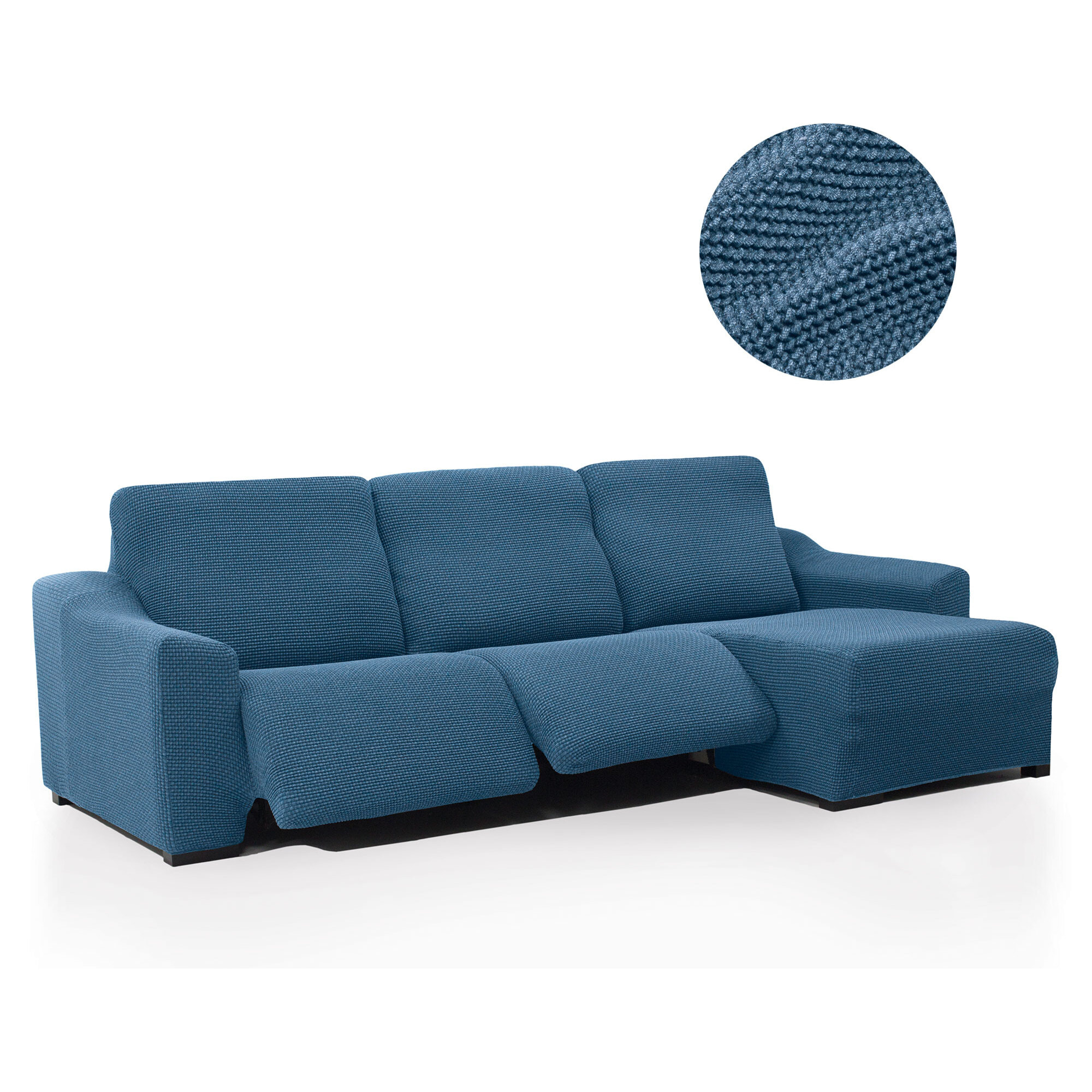 Funda para Chaise Longue derecho (visto de frente ) brazo corto SÚPER ELÁSTICA con RELAX modelo HELENA