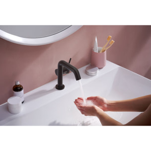 Mitigeur lavabo Tecturis S 110 Fine Ecosmart+ avec bonde clic-clac, Noir mat