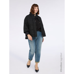 Fiorella Rubino - Piumino dal design bimaterico - Nero