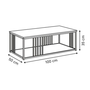 Table basse Duna rectangulaire 50x100cm beige