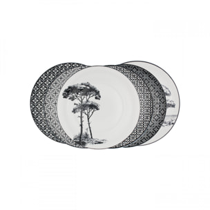 Lot de 6 petites assiettes, VILLA LES PINS