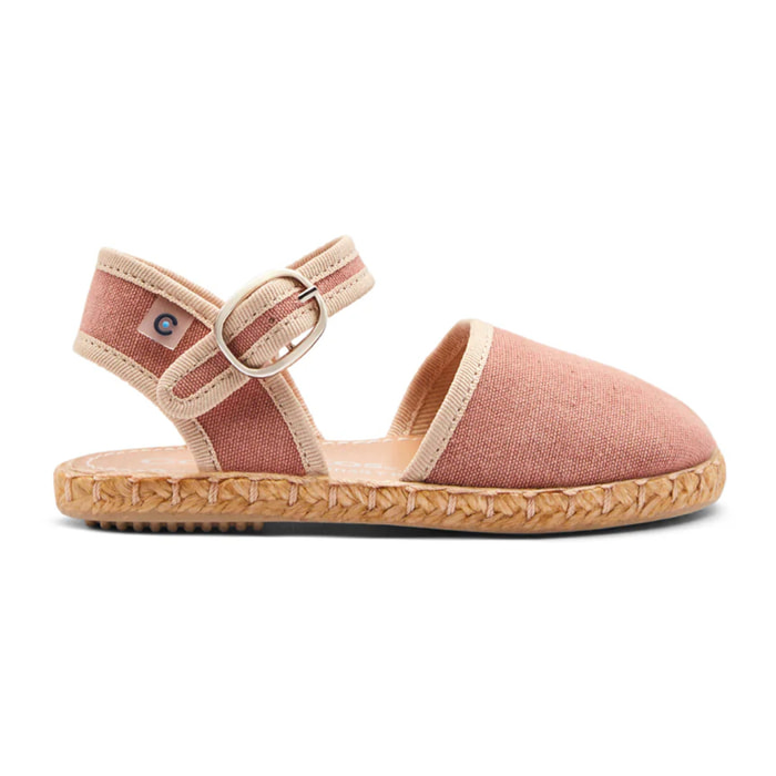Alpargatas de Niña Con Hebilla y Suela Yute Rosa