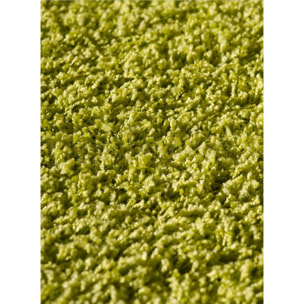 Tapis longs poils shaggy 60x110 rectangle tissé vert motif uni SIMPLE