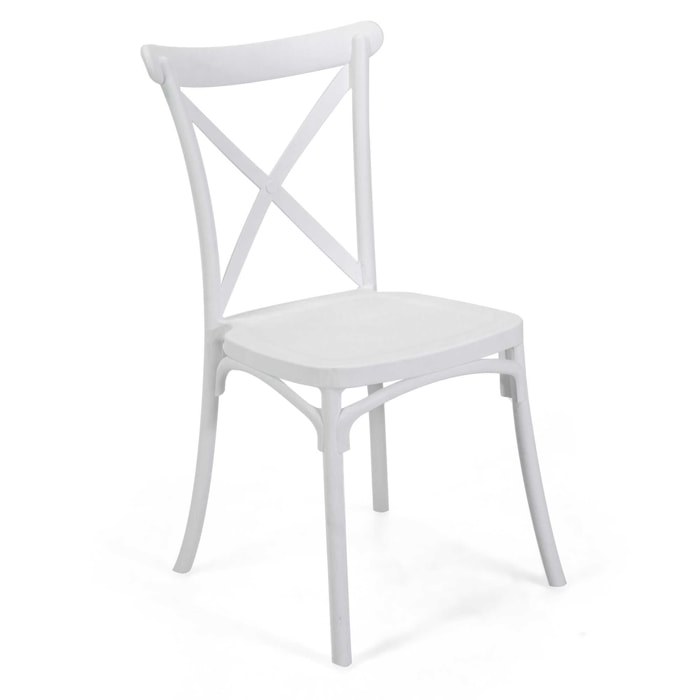 Sedia cross Vacchetti in plastica bianca cm47x51h45,5/90