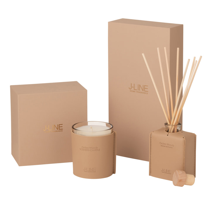 J-Line Bâtonnets parfumés - cuir - marron - 100ml