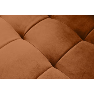 Anna - canapé d'angle gauche - 5 places - convertible - en velours - Rouille