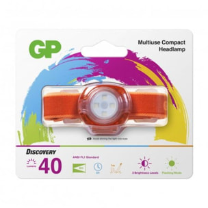 Lampe frontale GP Frontale 40 lumens orange - CH31