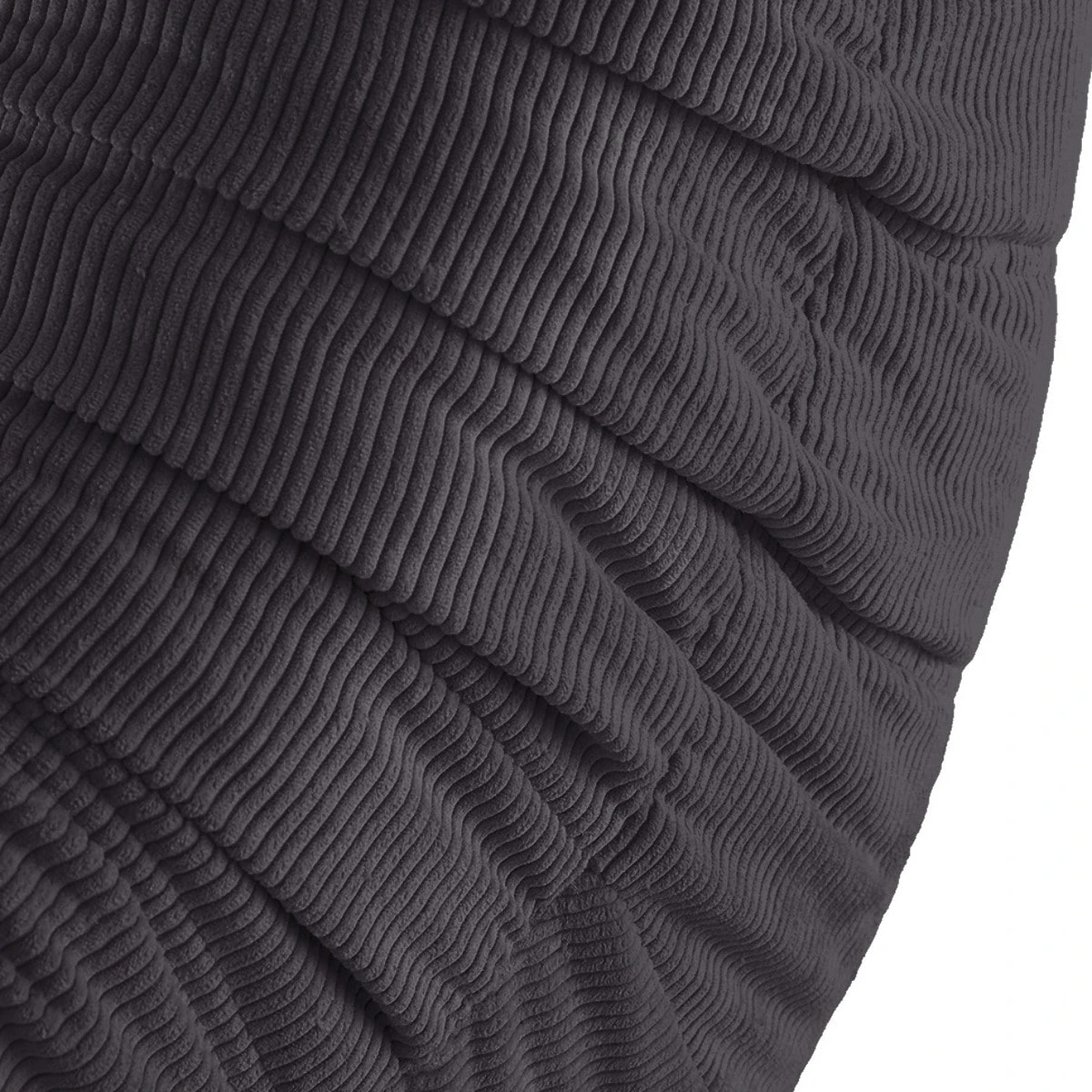 EMILE - Fauteuil en velours côtelé anthracite