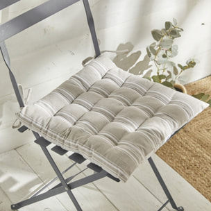 Assise matelassée imprimé floral coton CHARME beige