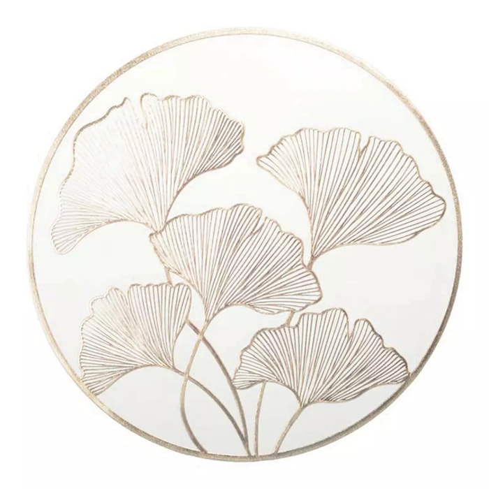 Lot de 6 Dessous d'assiette ginkgo blanc et doré