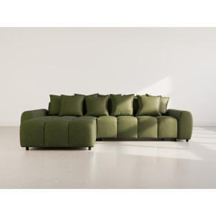 Adelaide - canapé d'angle réversible 4 places en tissu texturé - Vert