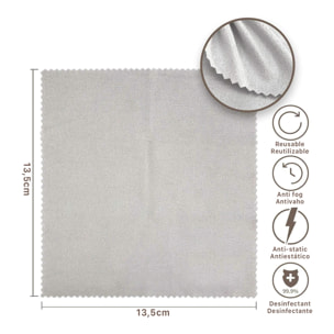 50 uds. Toallita antivaho para gafas, lentes, pantallas. Paño reutilizable.