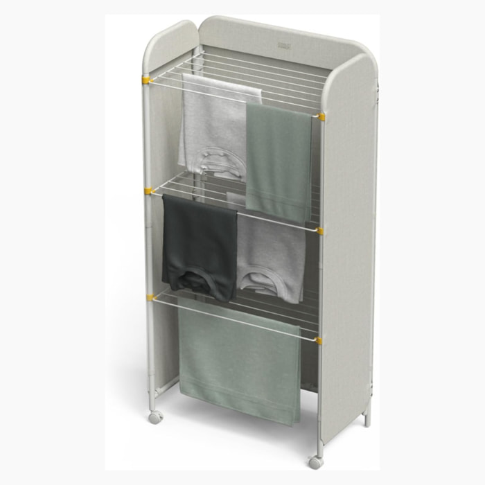 Etendoir à linge Eclipse, avec 3 niveaux et panneaux en tissu pour cacher le linge qui sèche, écru (50055)