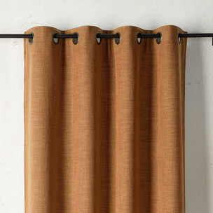 Rideau thermique et obscurcissant à envers polaire à oeillets - Marron Clair