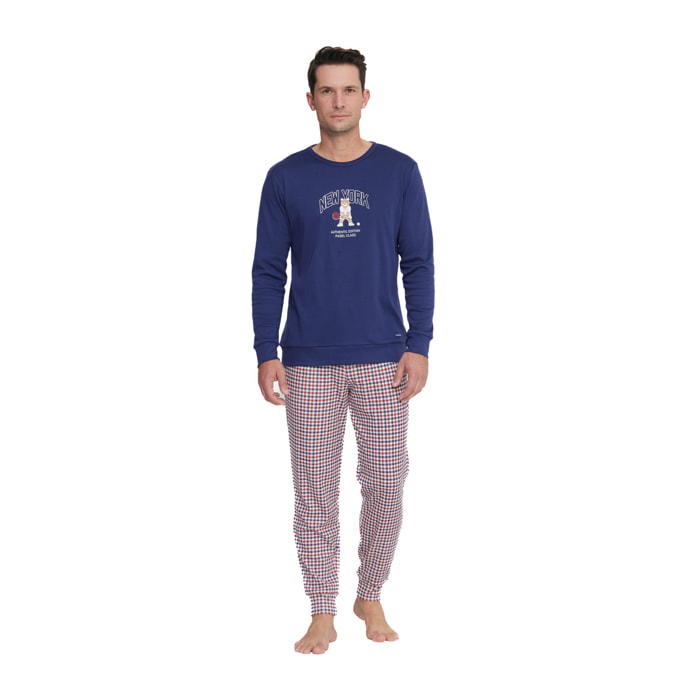 Pigiama uomo padel class in caldo cotone girocollo Noidinotte