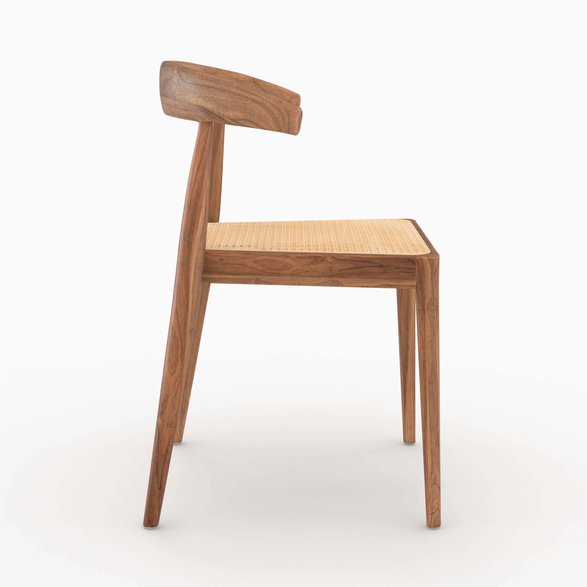 Lot de 2 chaises en bois de teck et cannage en rotin - Alia