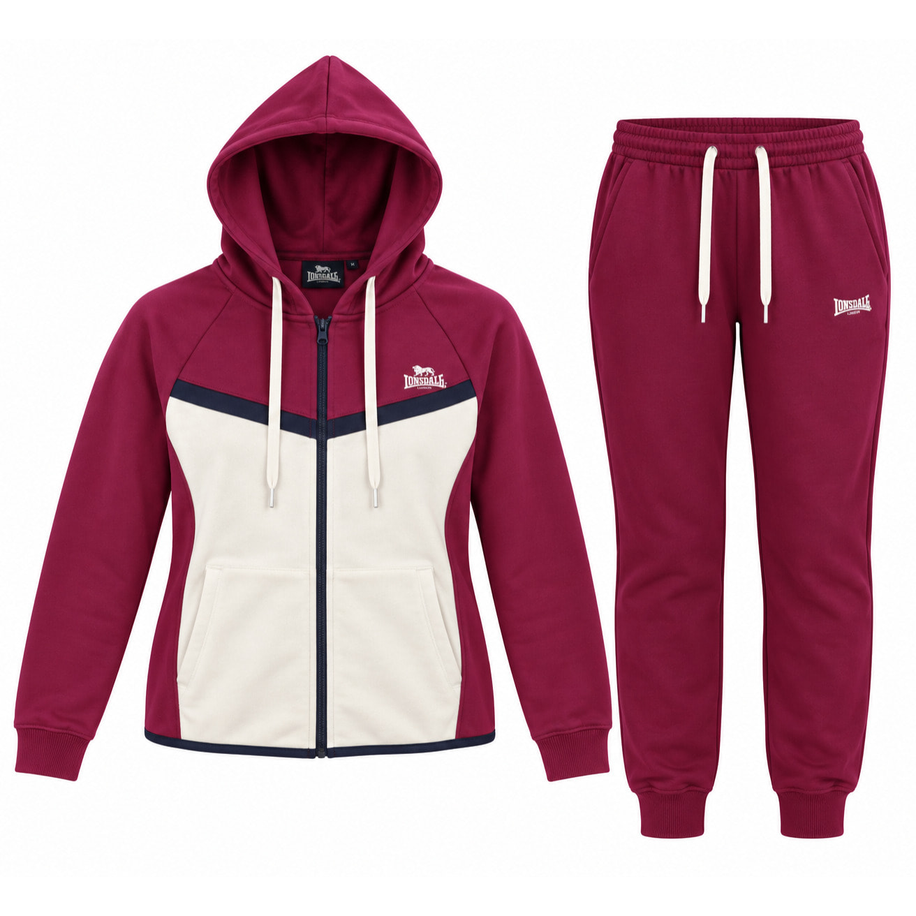 Tuta Donna LONSDALE Cotone Felpato Zip