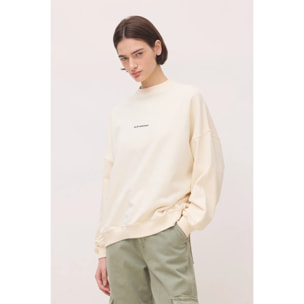 SUDADERA MUJER FLOR BLANCO ROTO