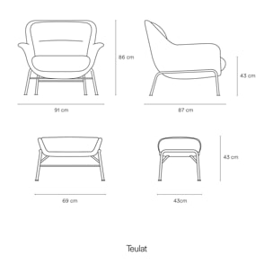 Mueble de televisión Yoko 2 cajones y 1 puerta roble y teja