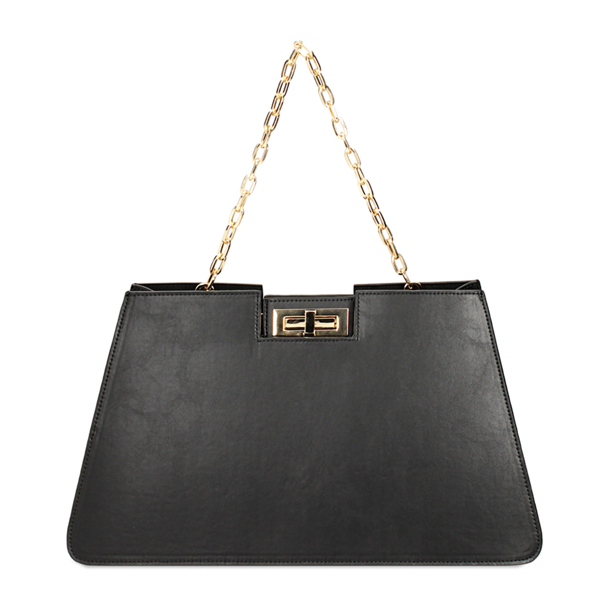 Bolso de mano negro con cadenita