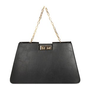 Bolso de mano negro con cadenita
