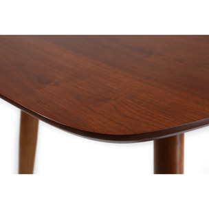 Table à manger extensible rectangulaire en bois foncé L130-160 cm NORDECO