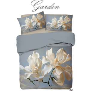 Parure Copripiumino 2 piazze Garden 142 in Cotone 100% Made in Italy, Stampa Digitale HD