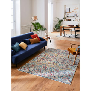 Anatolia - Tapis de salon vintage en laine artificielle, multicolore