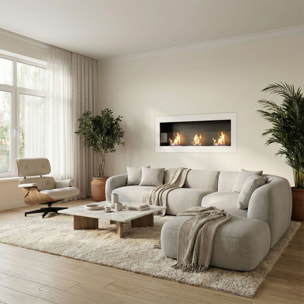 Traiano - Camino a bioetanolo da incasso 120xH40 cm biocamino Bianco