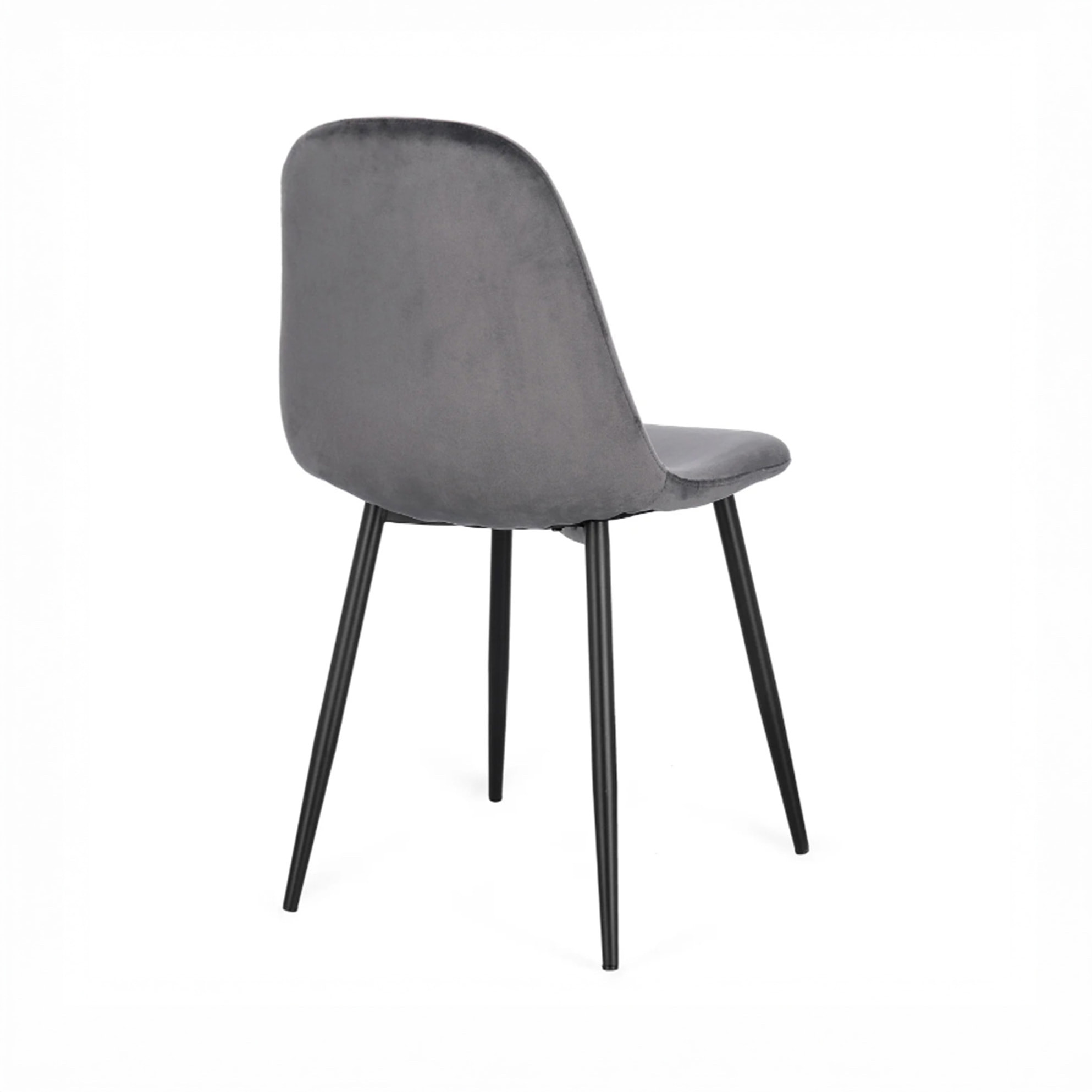 Set di 4 sedie SALAMANCA in tessuto effetto velluto grigio e gambe nere
