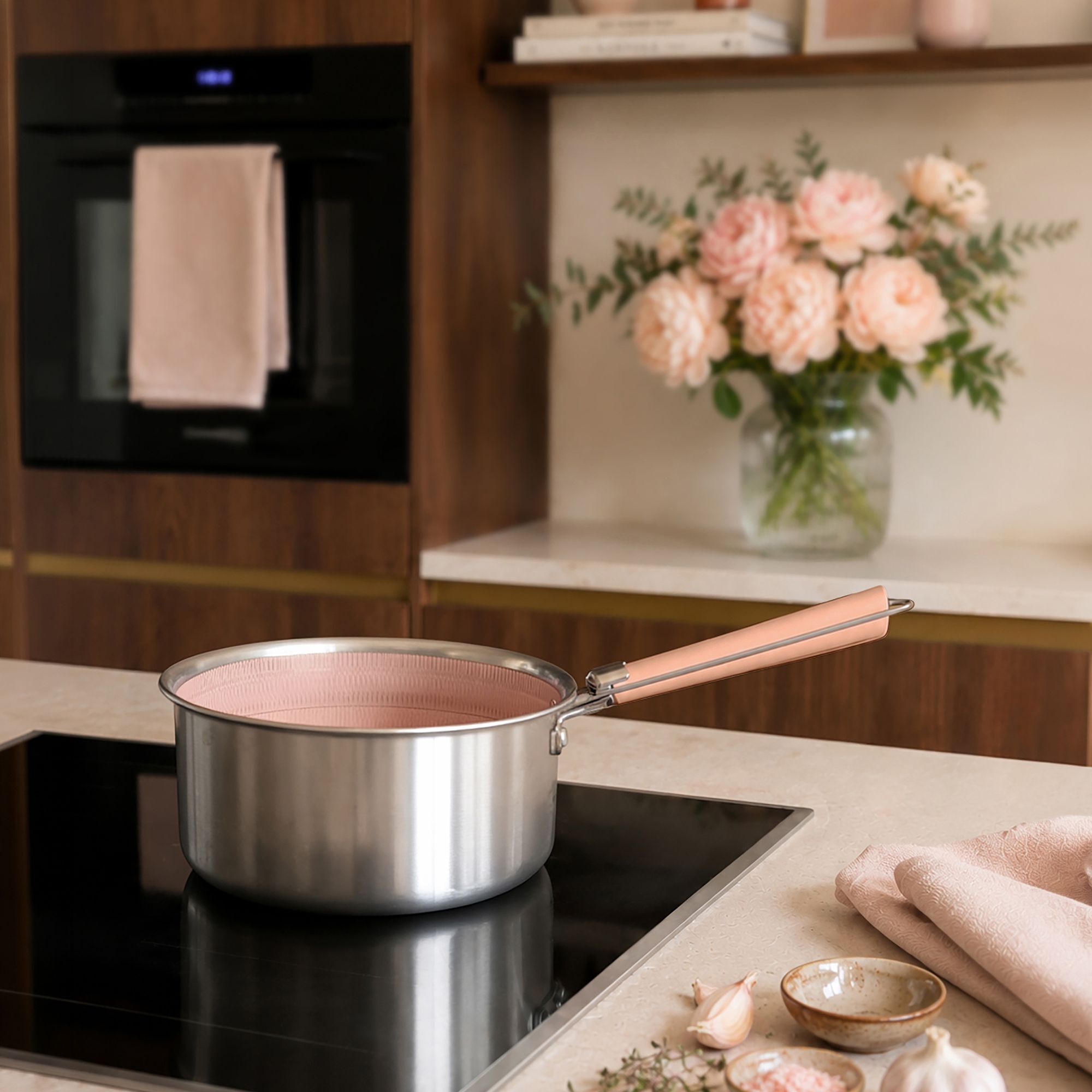 Casserole 20cm en acier inoxydable rose AGLAE