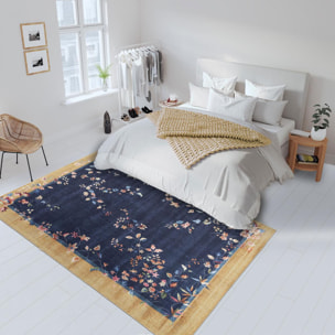 Tapis salon et chambre tissé motif floral LUHE