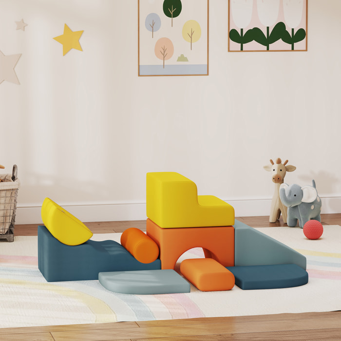Parcours motricité bébé 9 pièces en mousse tissu déhoussable