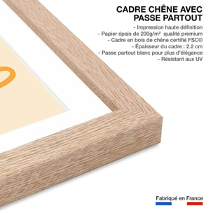 Affiche enfant rainbow lion Affiche sous cadre bois