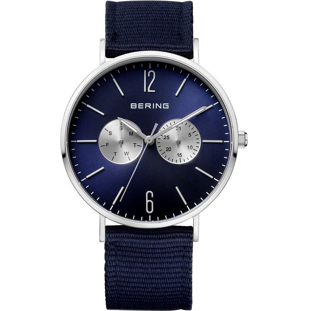 Reloj Bering 14240-507 Hombre Analogico Cuarzo con Correa de Tela